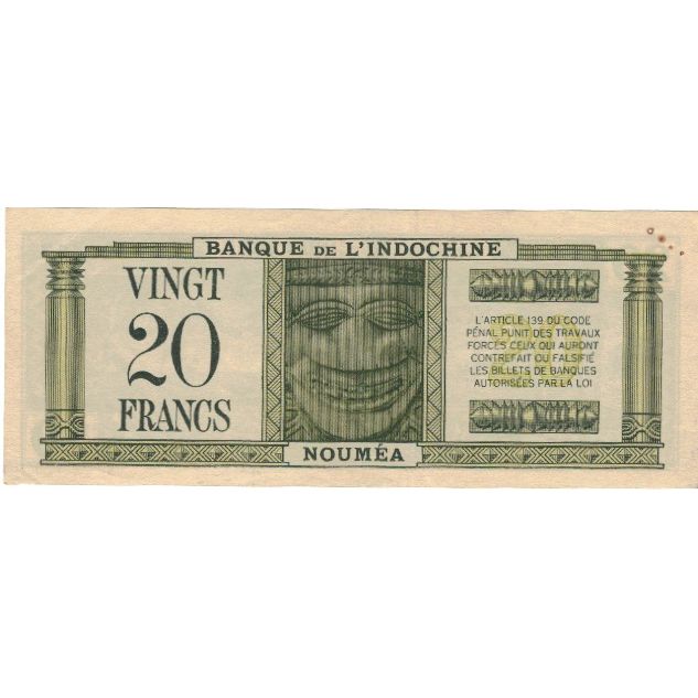 Bankovka, 
  
  Nová Kaledonie, 
  
  20 franků