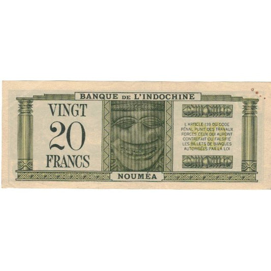 Bankovka, 
  
  Nová Kaledonie, 
  
  20 franků