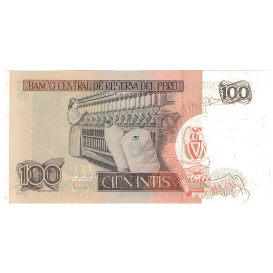 Bankovka, 
  
  Peru, 
  
  100 Intis
