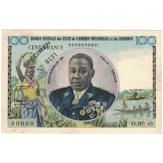 Bankovka, 
  
  středoafrické státy, 
  
  100 franků