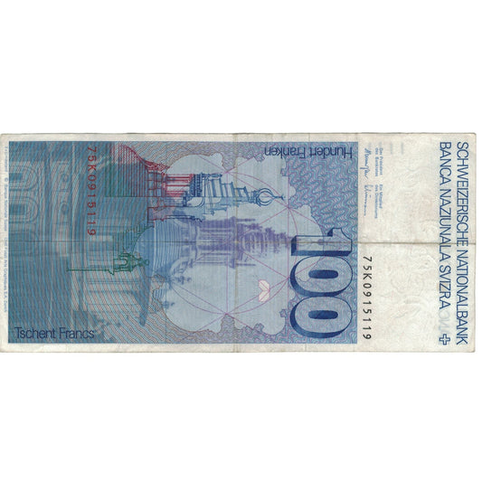 Bankovka, 
  
  Švýcarsko, 
  
  100 Frankenů