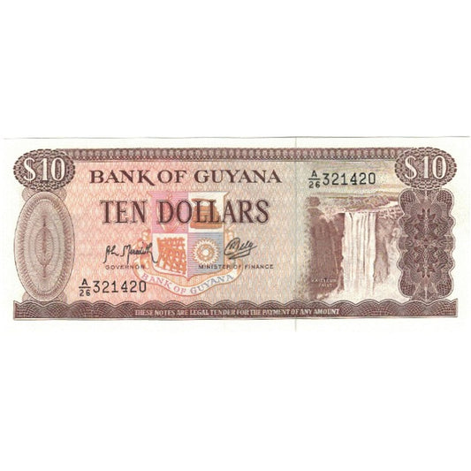 Bankovka, 
  
  Guyana, 
  
  10 dolarů