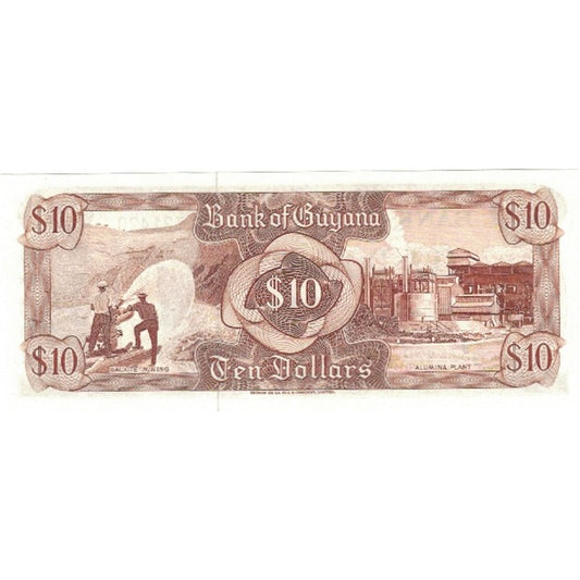 Bankovka, 
  
  Guyana, 
  
  10 dolarů
