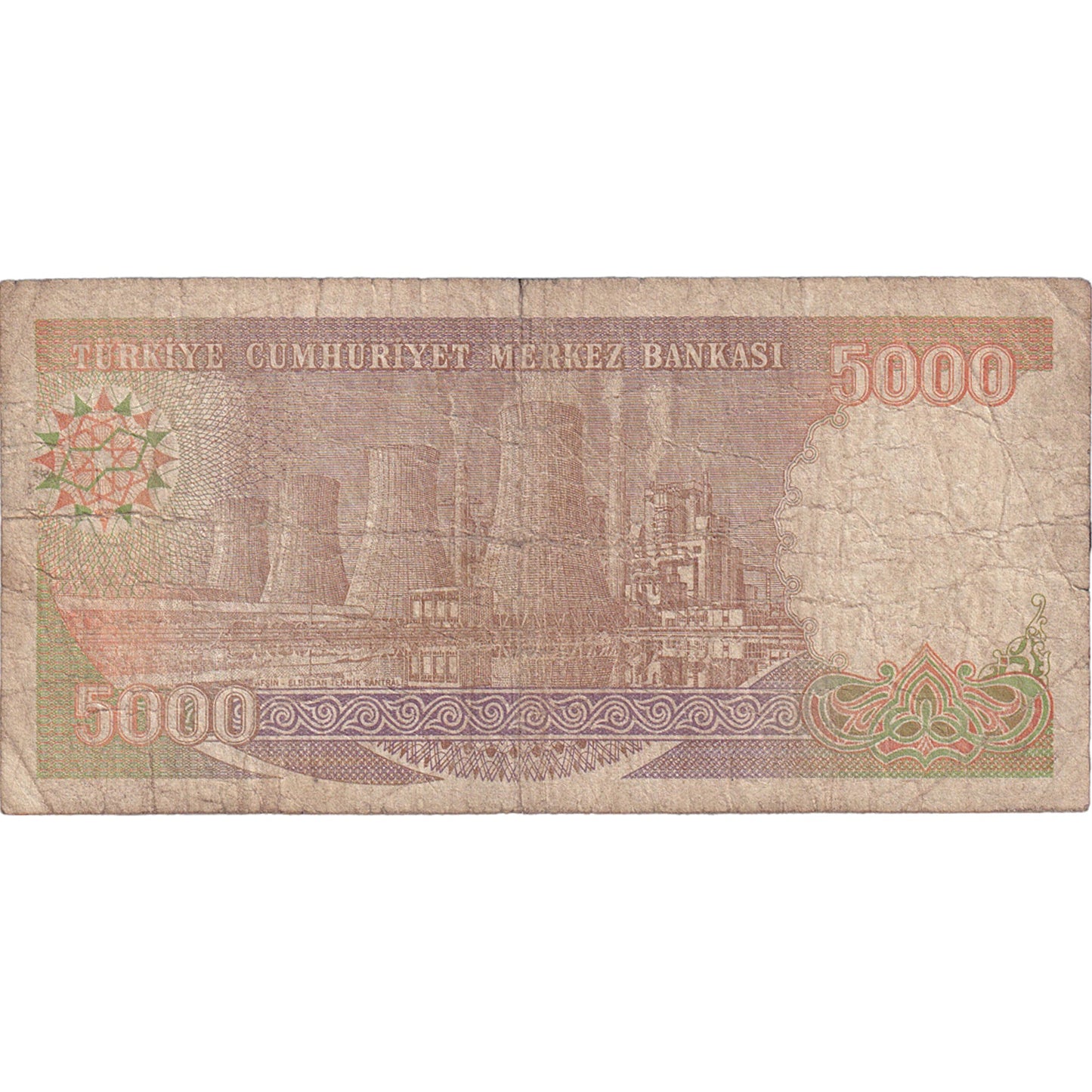 Bankovka, 
  
  Turecko, 
  
  5000 lir