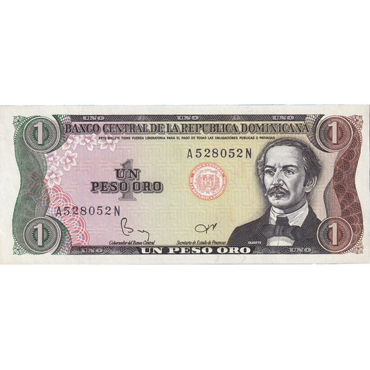 Bankovka, 
  
  Dominikánská republika, 
  
  1 peso Oro