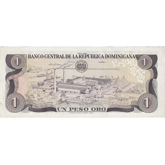 Bankovka, 
  
  Dominikánská republika, 
  
  1 peso Oro
