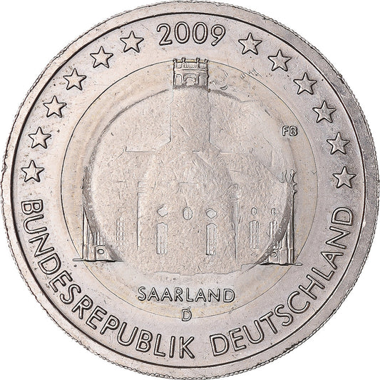 Německo, 
  
  2 eura, 
  
  Sársko